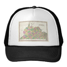 Vintage Map of Virginia (1827) Trucker Hats