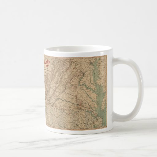 Vintage Map of Virginia Battlefields (1892) Coffee Mugs