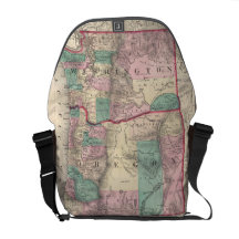 Vintage Map of Washington and Oregon (1875) Courier Bags