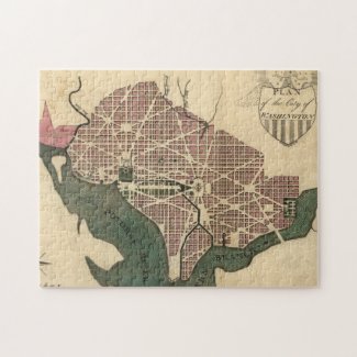 Vintage Map of Washington D.C. (1793) Jigsaw Puzzles