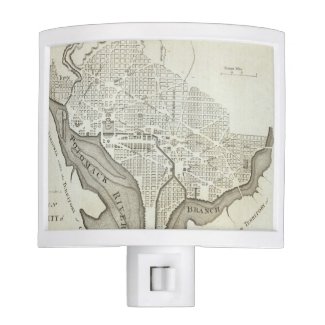 Vintage Map of Washington D.C. (1794) Night Lights