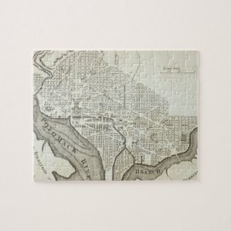 Vintage Map of Washington D.C. (1794) Jigsaw Puzzles