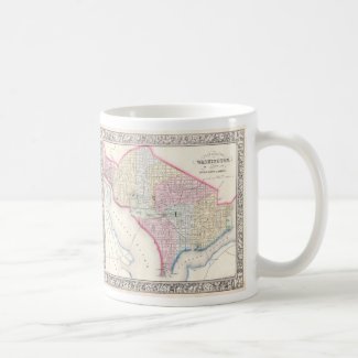 Vintage Map of Washington D.C. (1864) Mugs
