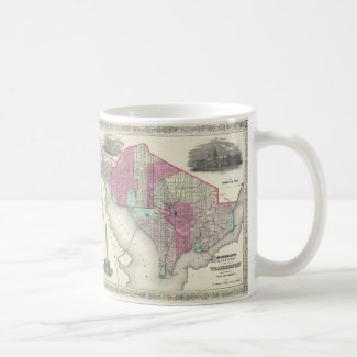 Vintage Map of Washington D.C. (1866) Mugs