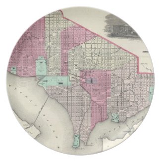 Vintage Map of Washington D.C. (1866) Plate