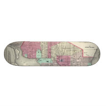 Vintage Map of Washington D.C. (1866) Skate Board Deck