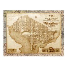 Vintage map of Washington, D.C. (ca 1818) Postcard