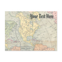 Vintage Map Postcard