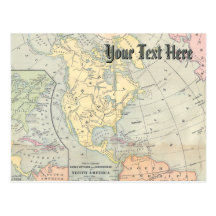 Vintage Map Postcard