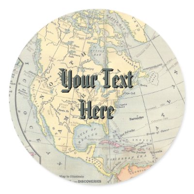 Vintage Map Stickers by Customizables