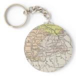 Vintage Map Transylvania Serbia Hungary Key Chain