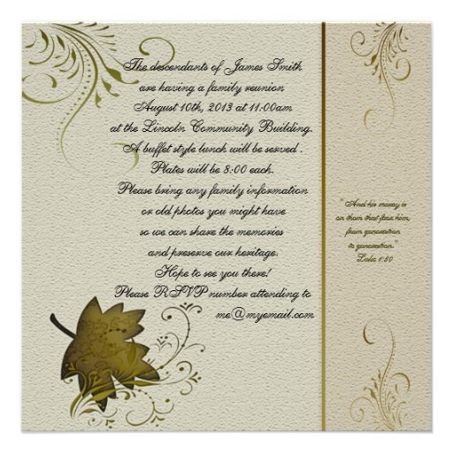 Vintage Maple Leaf Family Reunion Announcements
