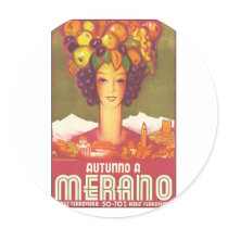 Vintage Marano, Italy Travel Poster Art Round Sticker