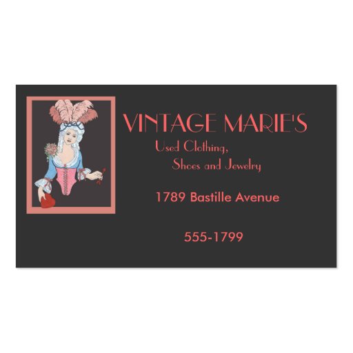 Vintage Marie's Business Card Template (front side)
