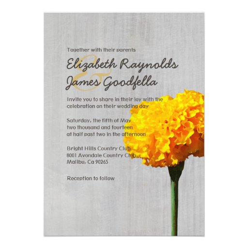 Vintage Marigold Wedding Invitations