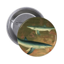 Vintage Marine Aquatic Life Blue Shark Eating Fish Pins