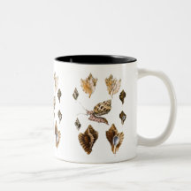 Vintage Marine Life Organisms, Snails, Mollusks Coffee Mugs