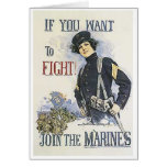 Vintage  Marine Recruiting Poster for Women Card