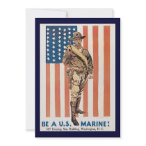 Vintage Marine Recruiting Poster Personalized Announcements
