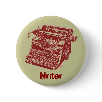 Vintage Maroon Typewriter button