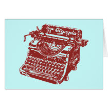 Vintage Maroon Typewriter cards