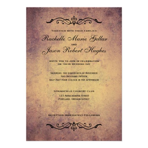 Vintage Marquis Wedding Invitation