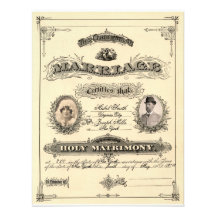 Vintage Marriage License Custom Invitation