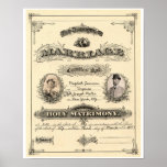 Vintage Marriage License Poster