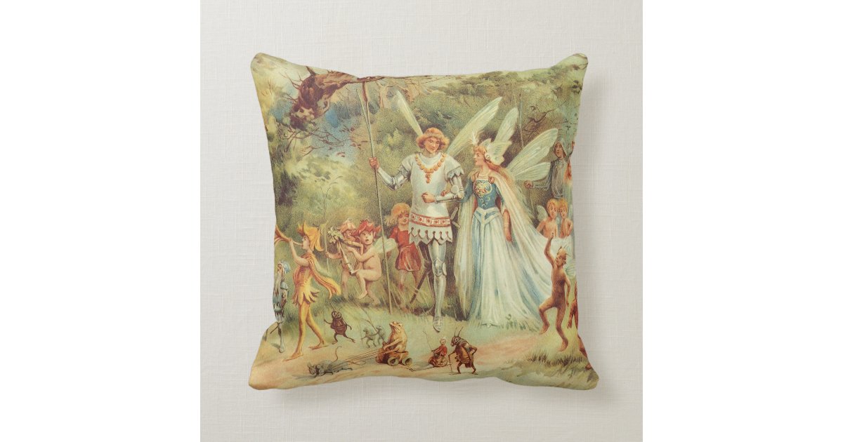 Vintage Marriage Of Thumbelina And Prince Throw Pillow Zazzle 