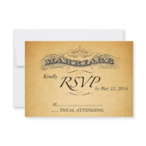 Vintage Marriage Paper Wedding Invitation RSVP