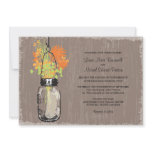 Vintage Mason Jar and Wildflowers Wedding Personalized Invitations