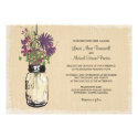 Vintage Mason Jar and Wildflowers Wedding Invite
