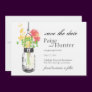 Vintage Mason Jar & Wild Flowers Save the Date Custom Announcements