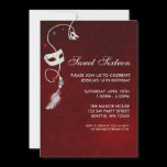 Vintage Masquerade Sweet Sixteen Birthday Invitations