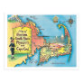 Vintage Massachusetts Cities Map Postcard