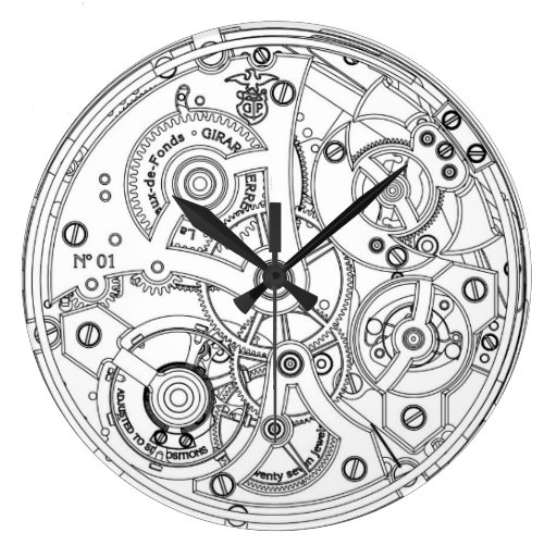 Vintage Mechanism Large Clock Zazzle