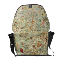 Vintage Medieval Map Bag Messenger Bag