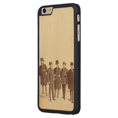 Vintage Men Gentlemen Fashion Brown Beige Cool Carved® Maple iPhone 6 Plus Slim Case