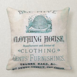 Vintage Mens Clothing Advertisement Pillow