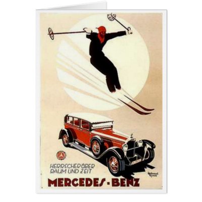 Vintage Mercedes Benz Ski Ad Greeting Cards by vintagegiftmall Vintage Mercedes Benz Ski Ad Greeting Cards by vintagegiftmall