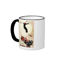 Vintage Mercedes Benz Ski Ad mugs by vintagegiftmall Vintage Mercedes Benz Ski Ad mugs