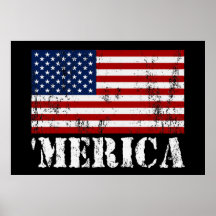 Vintage 'MERICA U.S. Flag Poster (large)