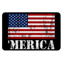 Vintage 'MERICA US Flag Patriotic Premium Magnet