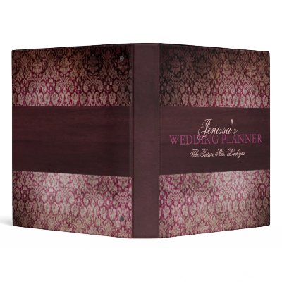 Vintage Merlot Damask Binder