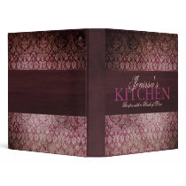 Vintage Merlot Damask Binder