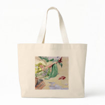 Vintage Mermaid in Color Tote Bags