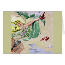 Vintage Mermaid in Color Greeting Card