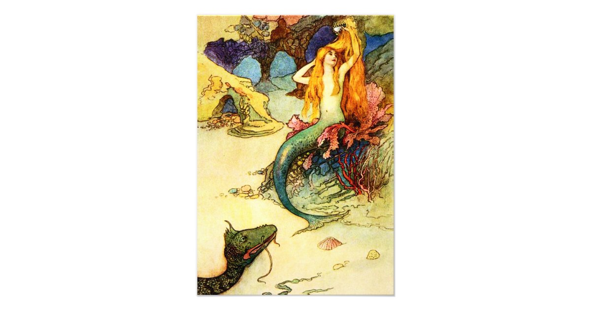 Vintage Mermaid Invitations