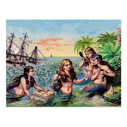 Vintage Mermaid Postcard