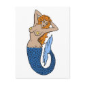 Vintage Mermaid Tattoo Art postcards